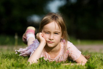 Little girl in outdoor settings