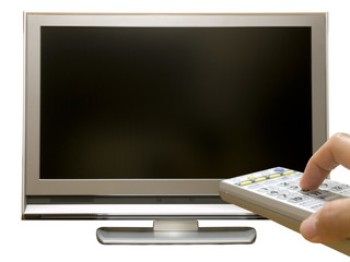 シンプルなテレビとリモコン
