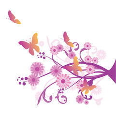 Plakat purple floral background