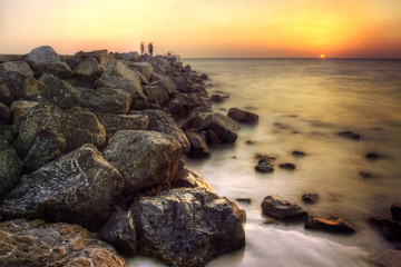 Fototapeta na wymiar Sunset in the ocean