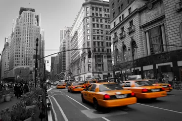 Crédence de cuisine en verre imprimé TAXI de new york Taxis à Manhattan