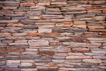 Natural slate stone wall