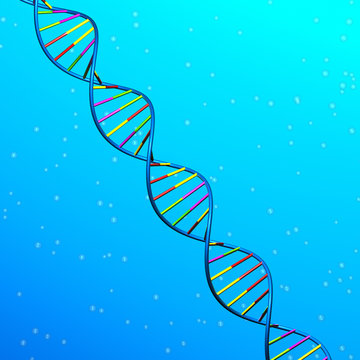 dna before blue background