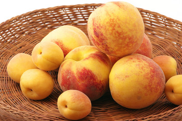 Heap of peaches and apricots