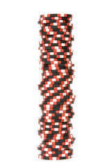 Stack of casino chips isolated over white background