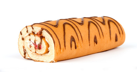 cream and strawberry roll cake