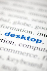 Fototapeta premium mot desktop bureau lettre bleu texte flou