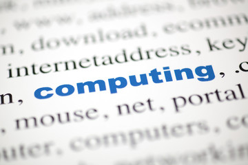 Fototapeta premium mot computing calcul texte flou mot bleu