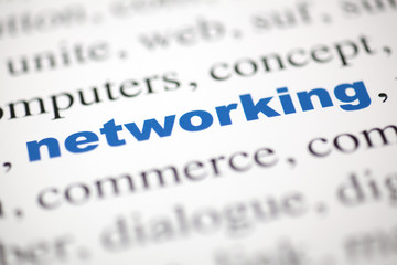 mot networking Gestion de r&eacute;seau texte flou mot bleu