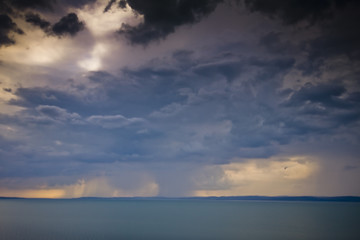 cloudy sky over the lake