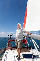 Man enjoy sailing.