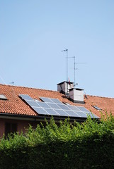Solar panels on the roof of a house