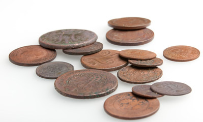 heap of very old copper coins