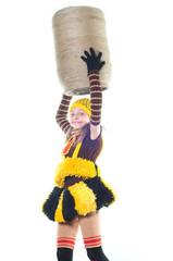 girl in a suit of a bee