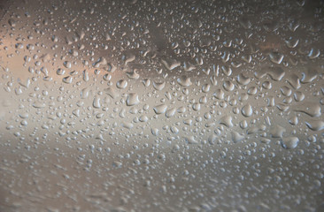 Water drops on metal plate