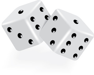 two dice on white vector