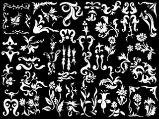 Ancient and medieval ornamental design elements set