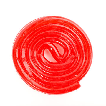 red candy on white background