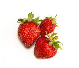 Strawberries isolated over white background