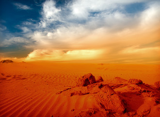 sunset in the desert