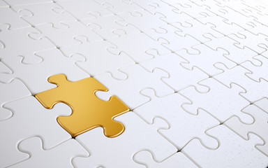 Golden puzzle piece