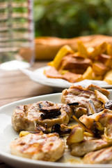 pork and fried potatoes