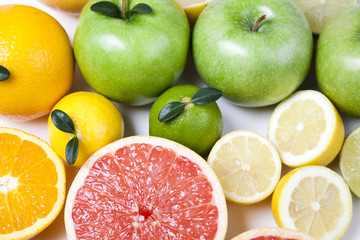 Naklejka na ściany i meble Colorful fresh group of fruits