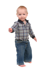 Adorable Baby Toddler Boy Standing Up