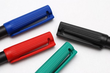 Close up pen with white background