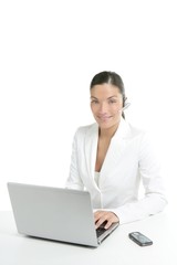 Beautiful businesswoman with headset