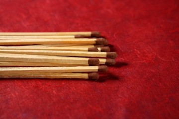 Light wooden matches arrangement