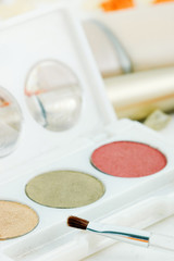 Close-up of a bronze set for make-up