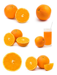 Set of orange fruits