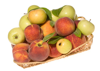 Naklejka na ściany i meble fresh apples with peaches