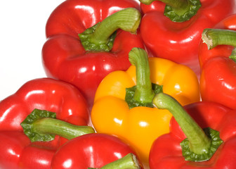 red and yellow peppers