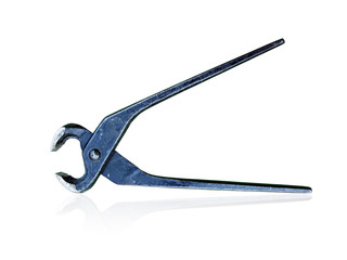 cutting pliers on white background with reflection