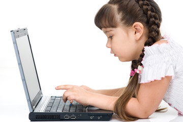 Girl with computer