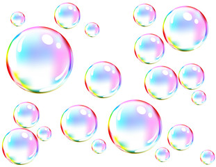 Vector of colored soap bubbles