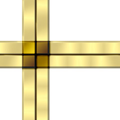 fondo blanco cruzado metal dorado