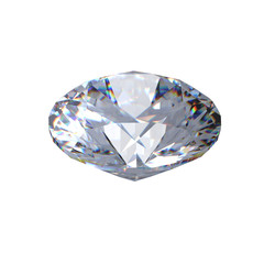 3d Round brilliant cut diamond perspective