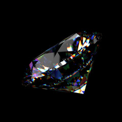 3d Round brilliant cut diamond perspective