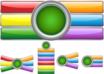Glossy web buttons with colored bars
