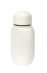 White little bottle on a white background
