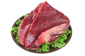 uncooked meat on plate