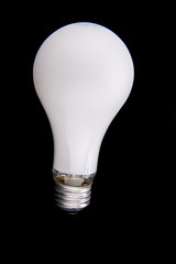 Light Bulb on Black Vertical