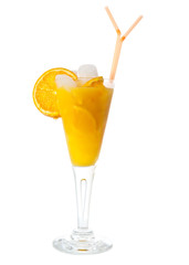 Orange cocktail  with straws