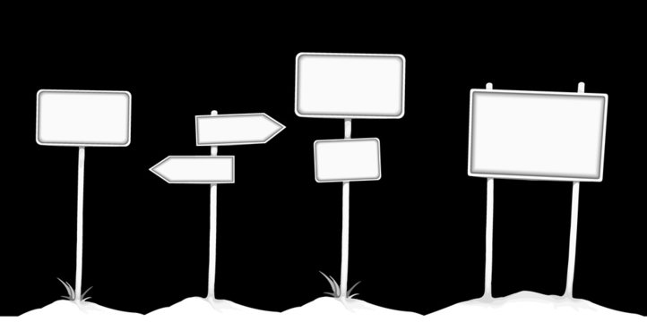 set of blank vector signs