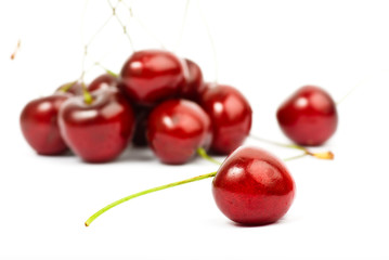 cherry on white background