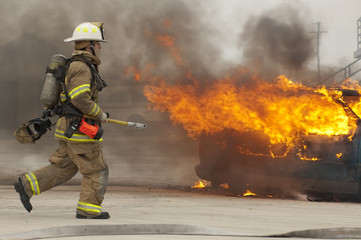 Firefighter in action - 15288820