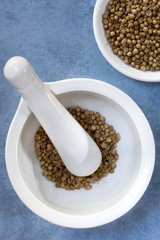 Mortar and Pestle with Coriander